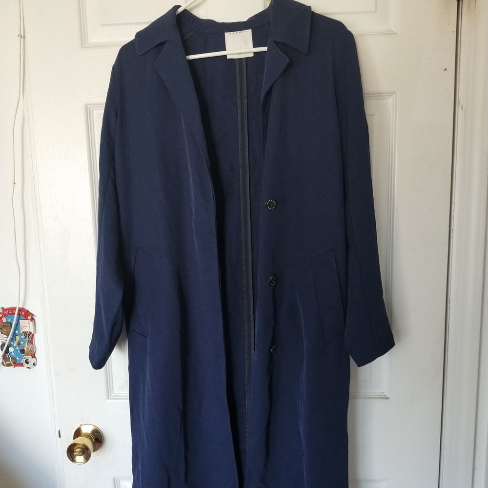 NWT Sandro Marine Robertine Gabardine Coat